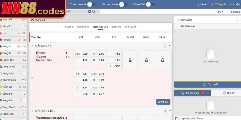 Hé lộ cách đọc các thông số trên bảng kèo