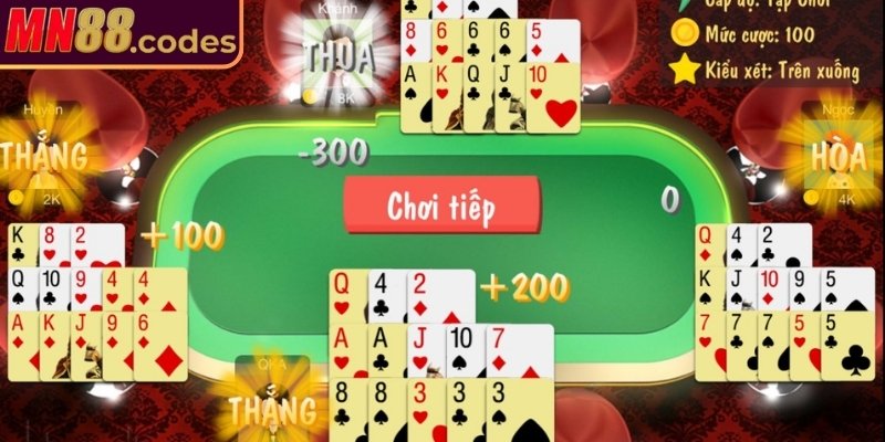 Chú ý cách xếp chi mạnh ở cuối ván