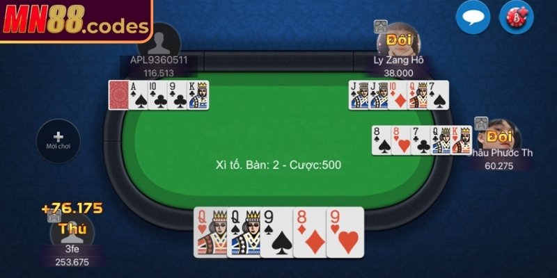 Bước tố và cược tiền ở trong ván